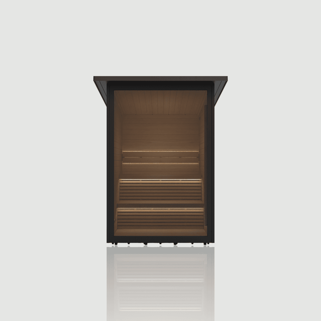 Cabin Collection — Modern Garden Sauna — Bold Exterior, Warm Interior
